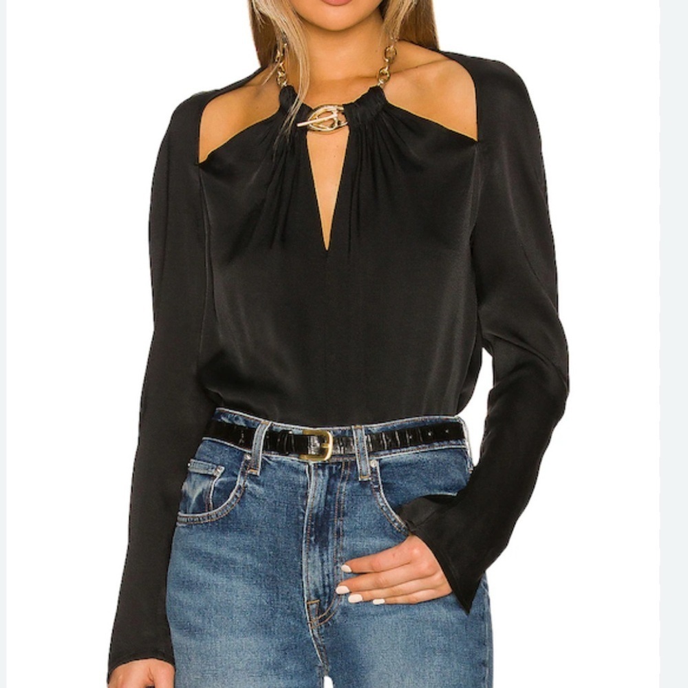Jonathan Simkhai Krishna Top in Black & Gold Size XS